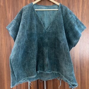 African Indigo Denim Poncho